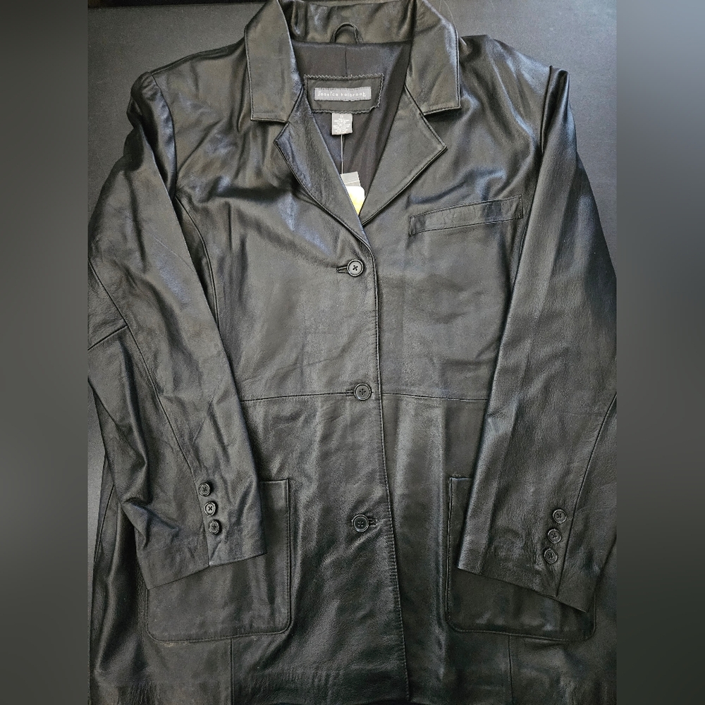 NWT - Leather Jessica Holbrook Black Soft & Supple Jacket - Size 1X
